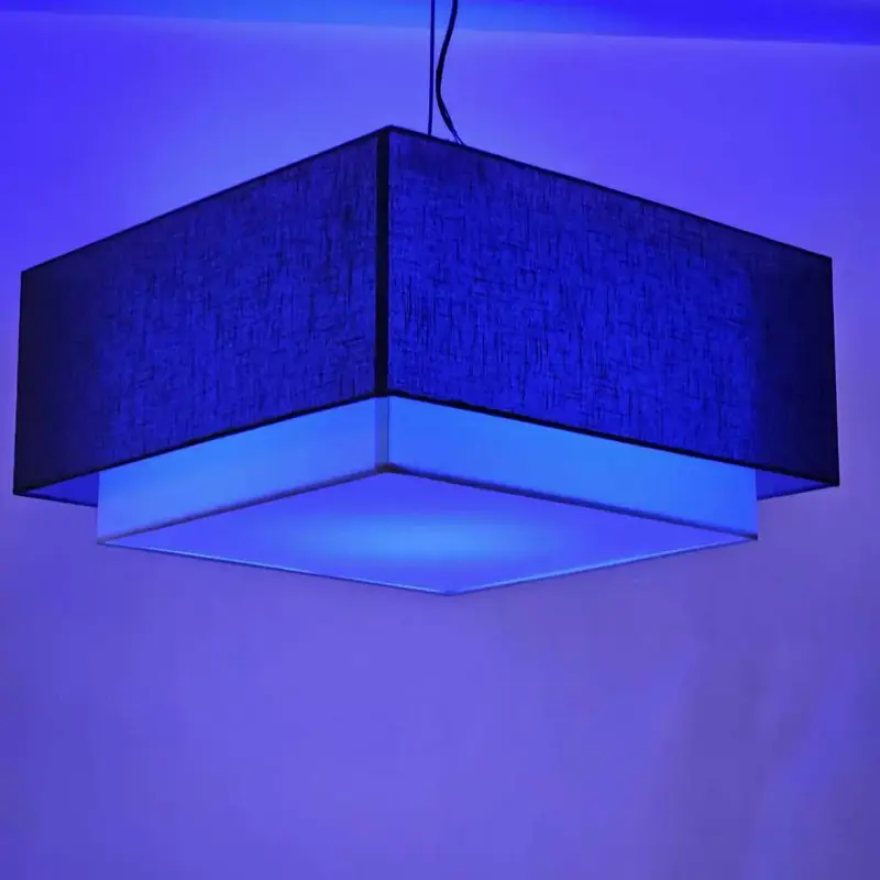 Foto 3 plafondlamp vierkant antraciet met witte binnenkap 55cm pl 0185