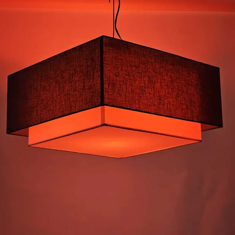 Foto 4 plafondlamp vierkant antraciet met witte binnenkap 55cm pl 0185