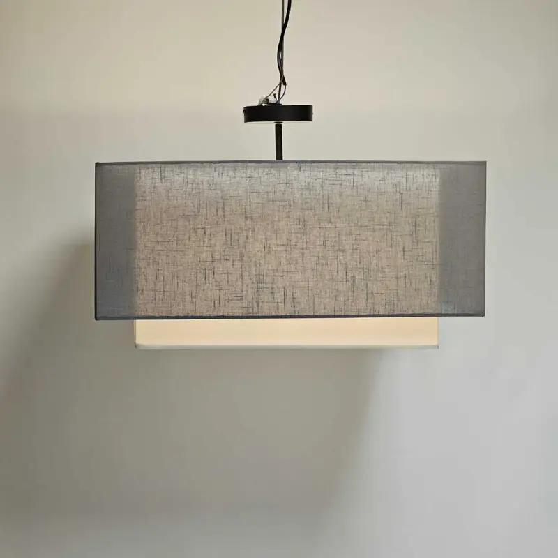 Foto 8 plafondlamp vierkant antraciet met witte binnenkap 55cm pl 0185
