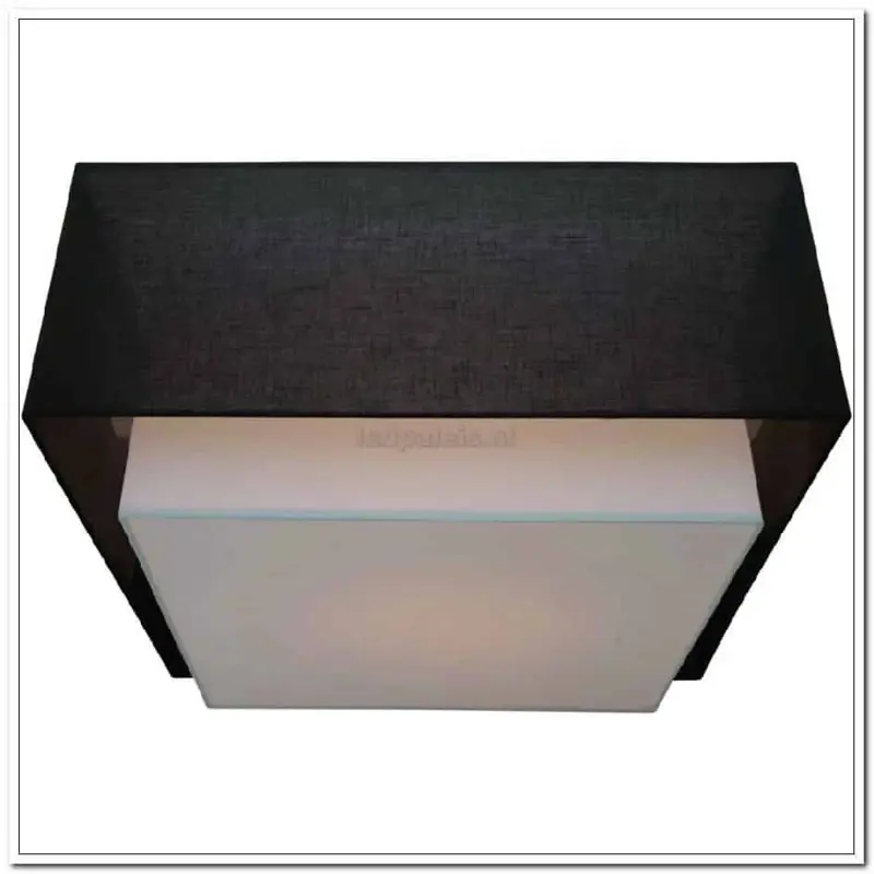 Foto 9 plafondlamp vierkant antraciet met witte binnenkap 55cm pl 0185