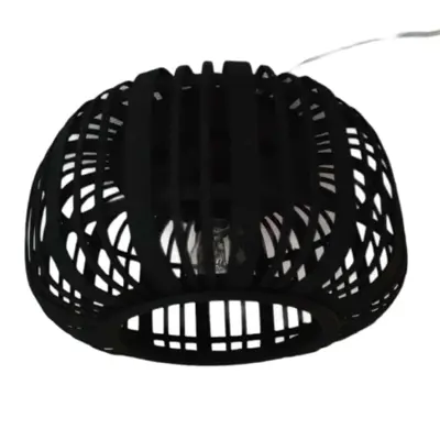 Foto van Plafondlamp Tricia hout 34cm trechia zwart pl 5410 z