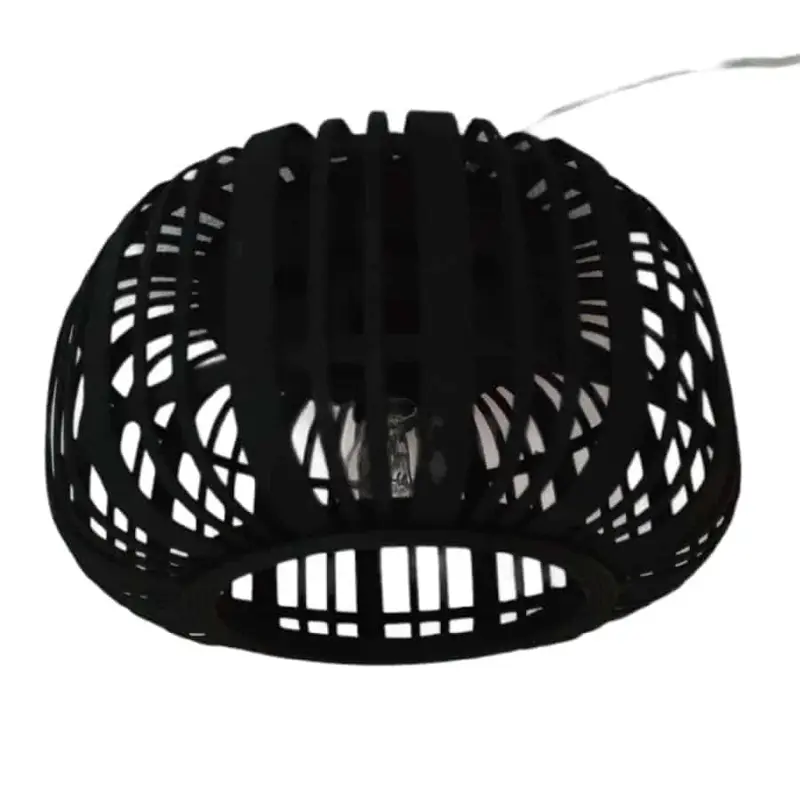 Foto 5 Plafondlamp Tricia hout 34cm trechia zwart pl 5410 z