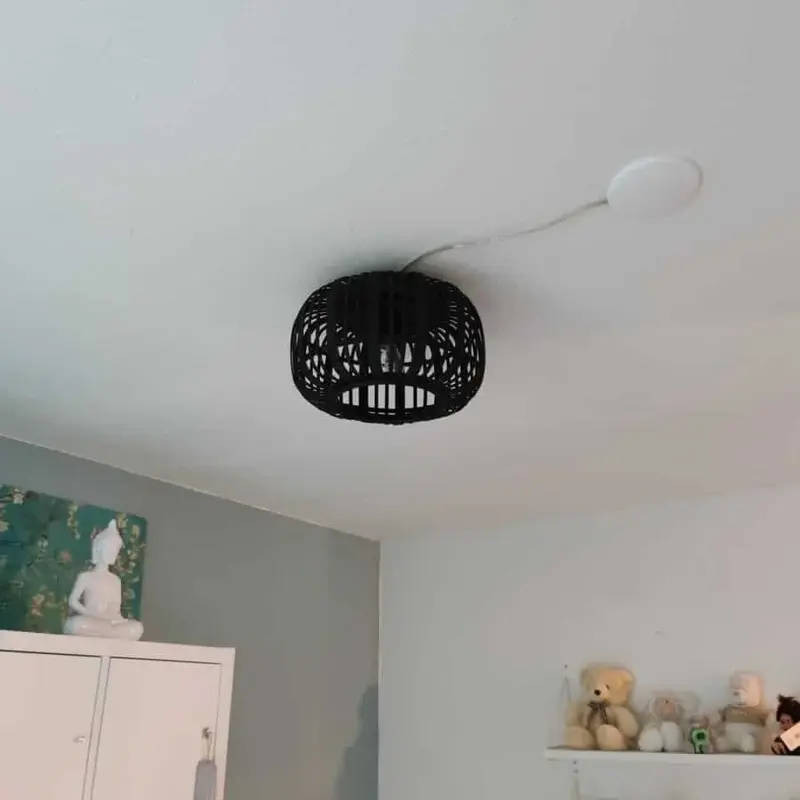 Foto 7 Plafondlamp Tricia hout 34cm trechia zwart pl 5410 z