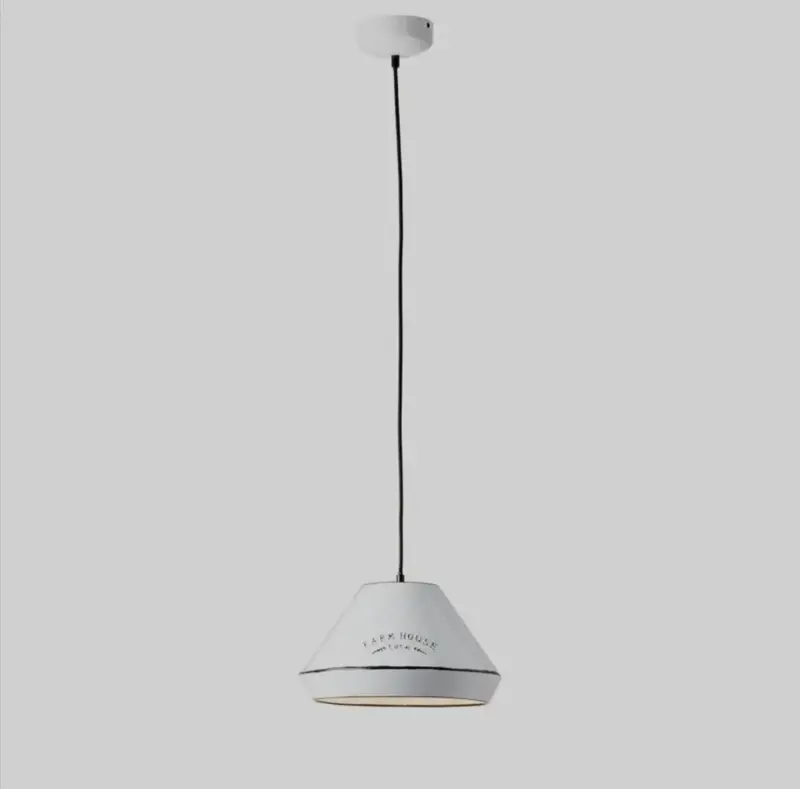 Foto 5 Landelijke hanglamp farm house wit met zwart Ø32 cm