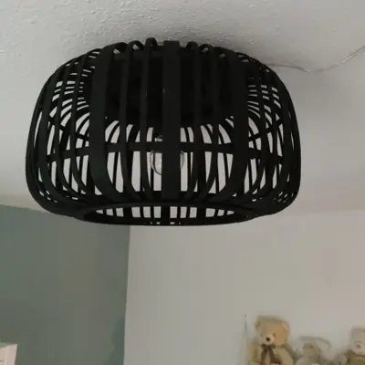 Foto van Plafondlamp Tricia hout 40cm treccia zwart pl 5420 z