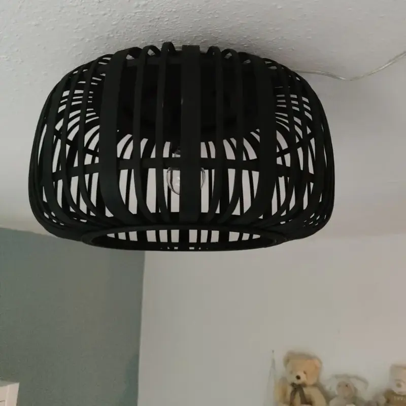 Foto 1 Plafondlamp Tricia hout 40cm treccia zwart pl 5420 z