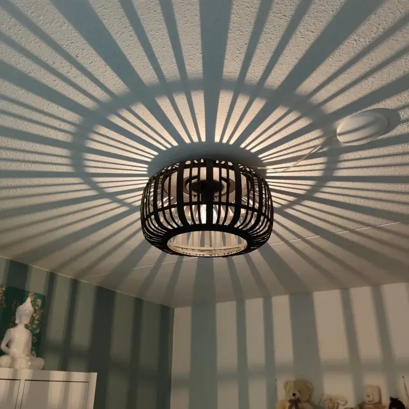 Foto 4 Plafondlamp Tricia hout 40cm treccia zwart pl 5420 z