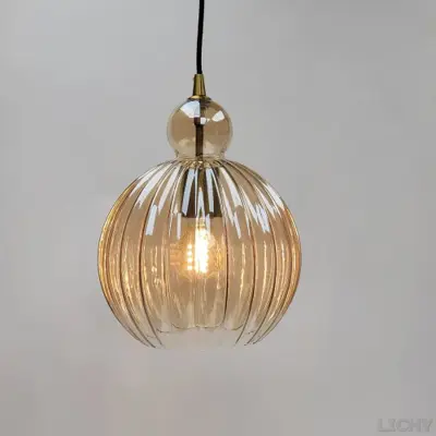 Foto van Hanglamp Gloriana Amber 25cm H 9825 A