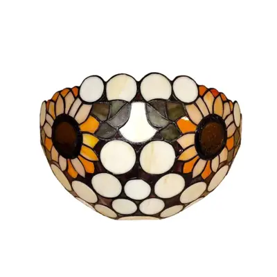 Foto van tiffany wandlamp zonnebloem 28cm breed