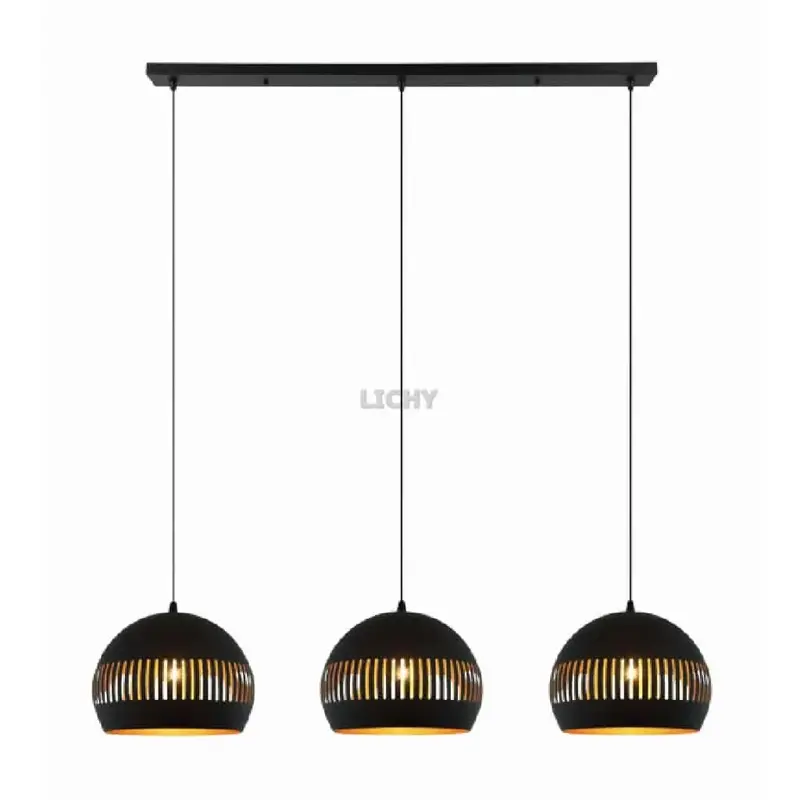Foto 1 Hanglamp Globo zwart goud 3 lichts H 2503 Z