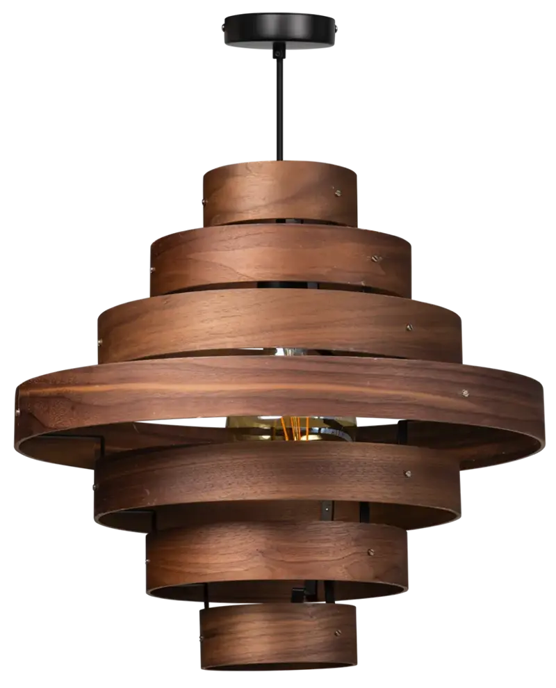Foto 1 Hanglamp Walnut 7 rings
