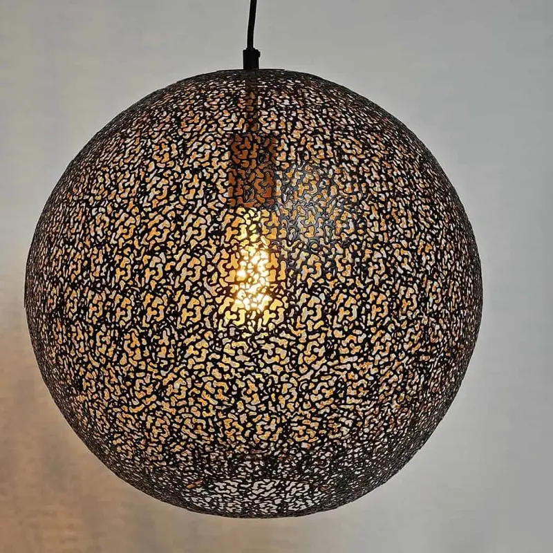 Foto 1 hanglamp Bol zwart goud ORONERO 40cm h 1040 z