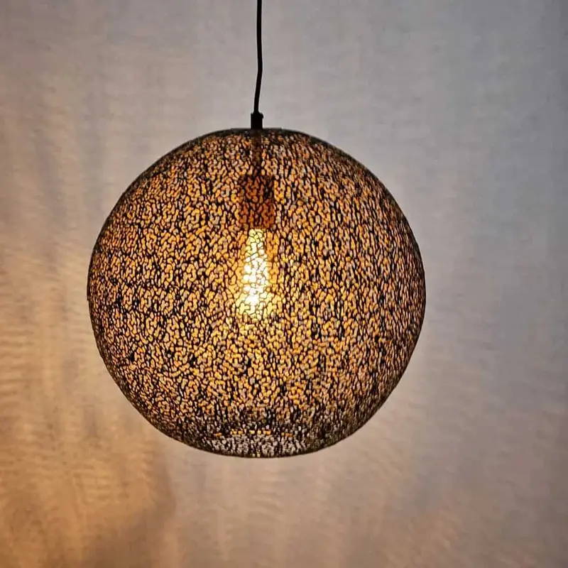 Foto 2 hanglamp Bol zwart goud ORONERO 40cm h 1040 z