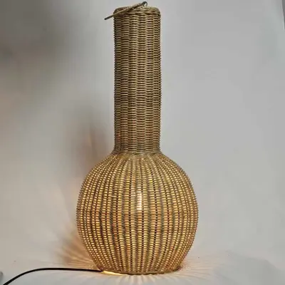 Foto van Tafellamp rotan Pompoen 68cm naturel 511004