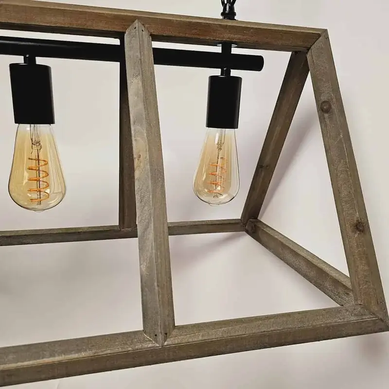 Foto 8 Hanglamp Farm hout 4 lichts h 5192 4l Zwart