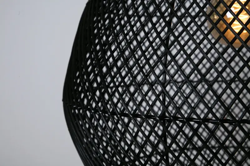 Foto 4 Hanglamp Druppel riet zwart 39cm 511122