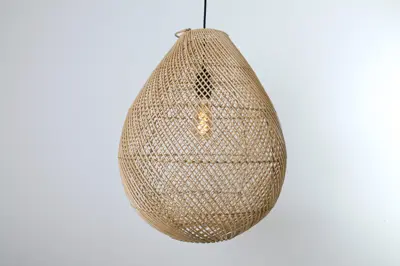 Foto van Hanglamp Druppel riet naturel 50cm 511023