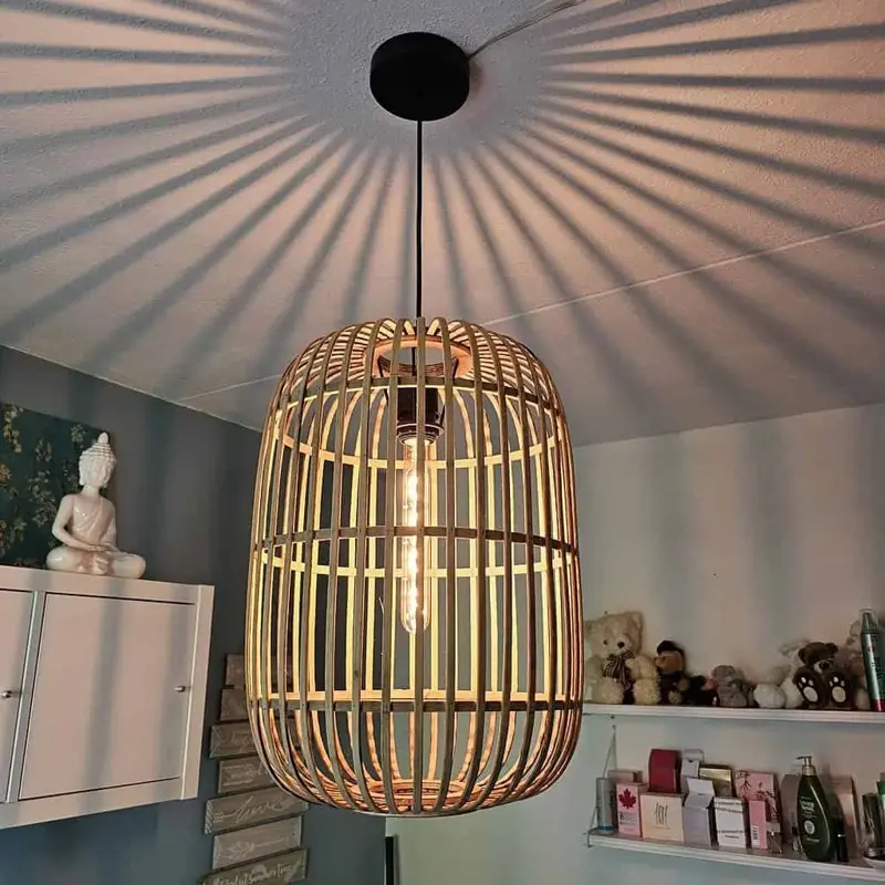 Foto 15 Hanglamp bamboe Treccia 46cm naturel H 5401 H