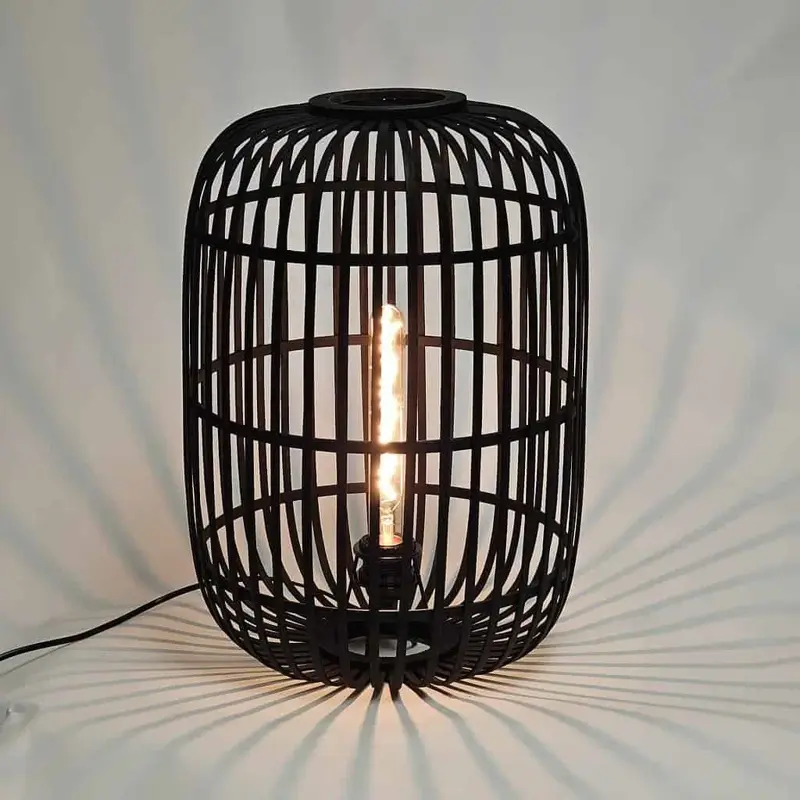 Foto 6 Tafellamp bamboe Treccia zwart T5401Z