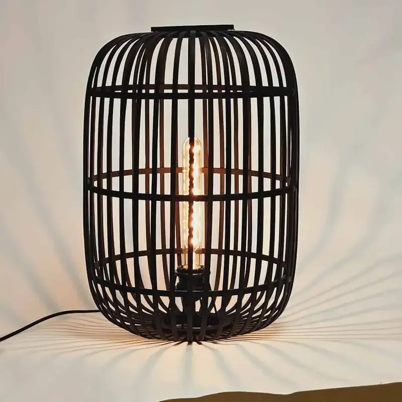 Foto 9 Tafellamp bamboe Treccia zwart T5401Z