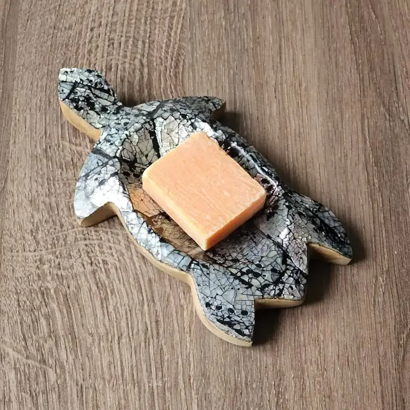 Foto 3 Houten bakje schilpad met schelp volledig