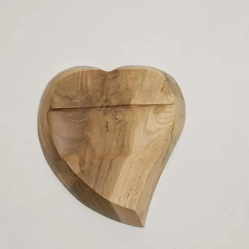 Foto 6 Houten bakje hart met schelp