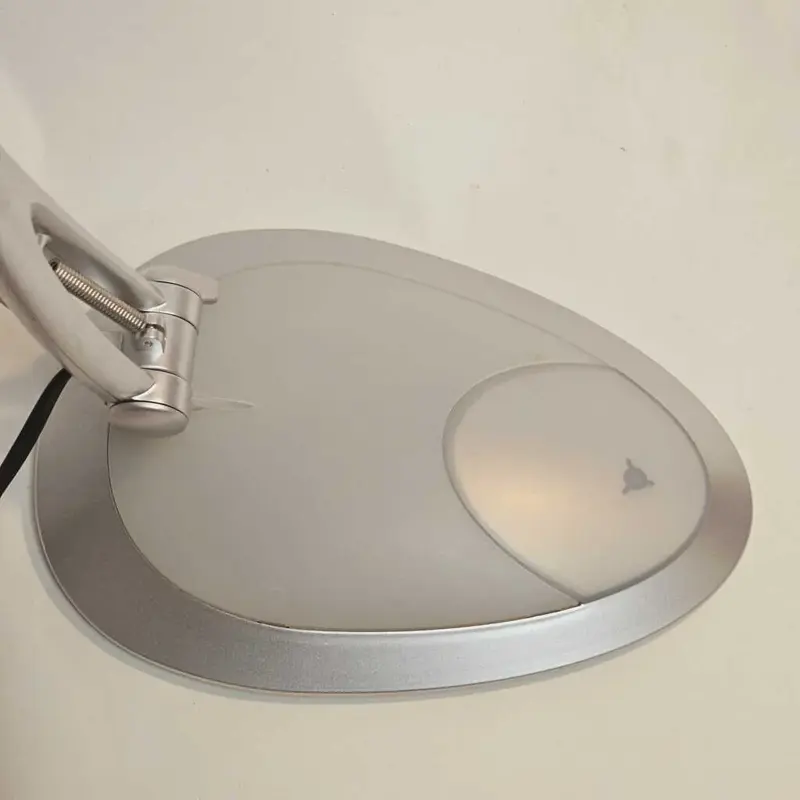 Foto 6 klemlamp bureaulamp zilver wit G9 LED 3 standen