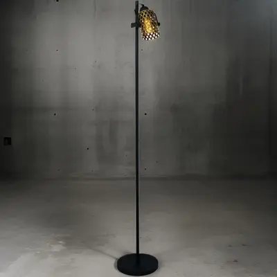 Foto van Vloerlamp Aureo Zwart/Goud