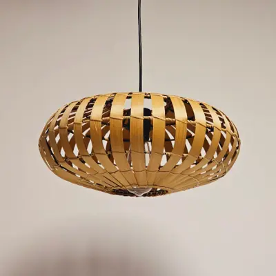 Foto van Hanglamp bamboe ufo 40cm 510711 H