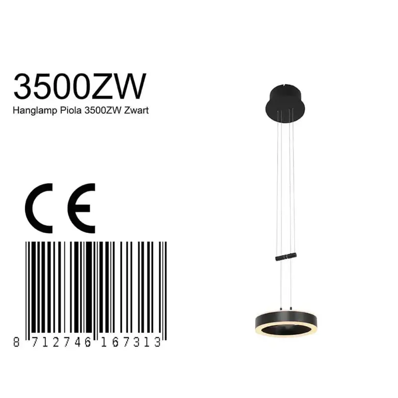 Foto 7 Hanglamp Piola 3500ZW Zwart Piola 3500ZW