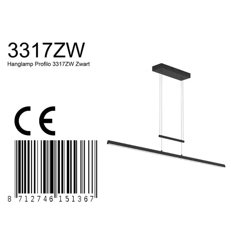 Foto 7 Hanglamp Profilo 3317ZW Zwart Profilo 3317ZW