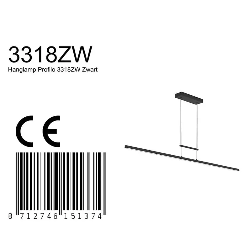 Foto 3 Hanglamp Profilo 3318ZW Zwart Profilo 3318ZW