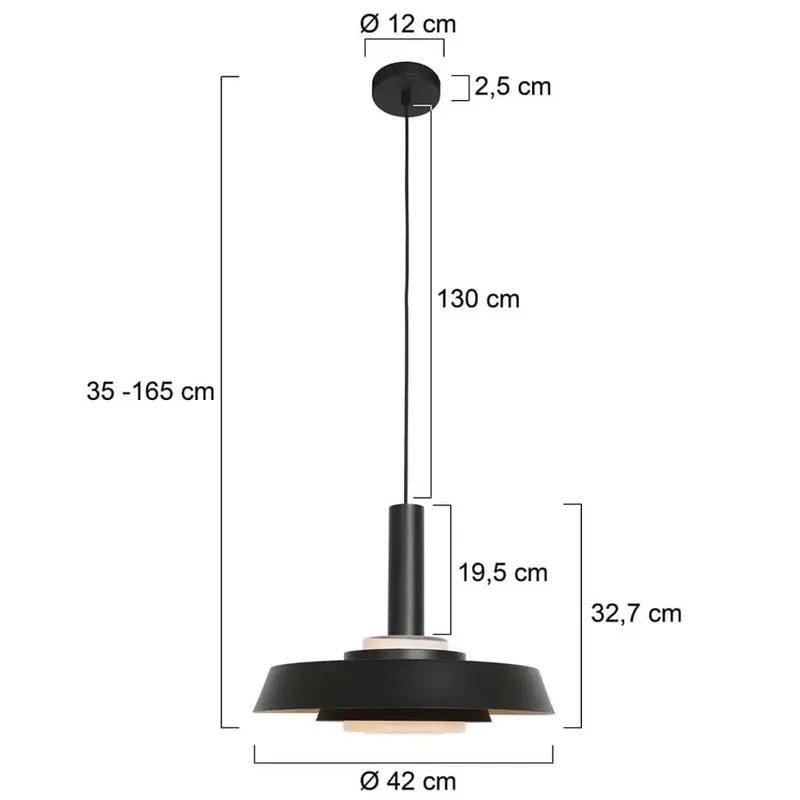 Foto 5 Hanglamp Flinter 3328ZW Zwart Flinter 3328ZW