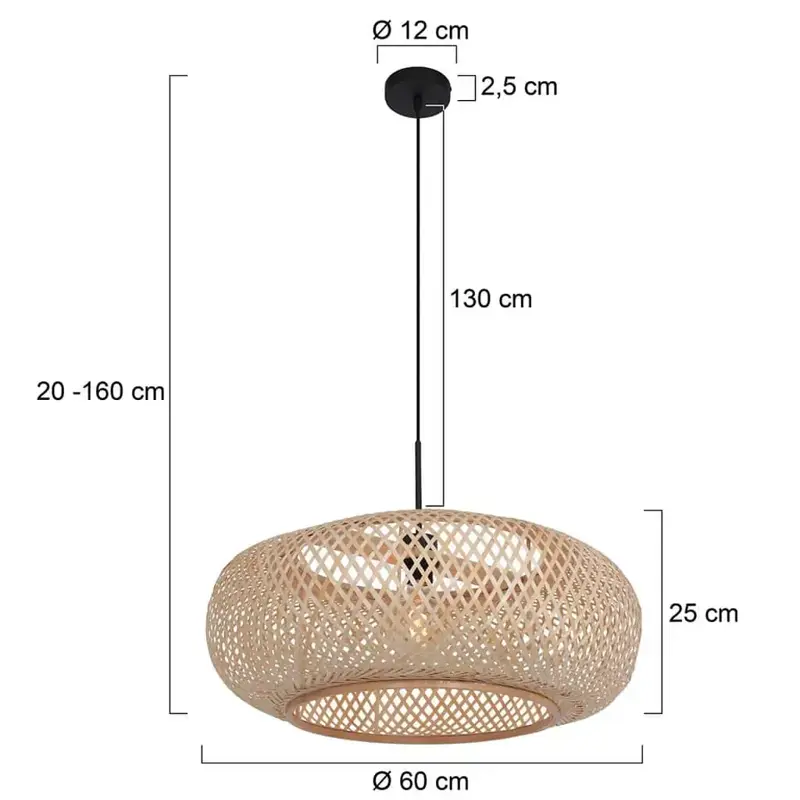 Foto 3 Hanglamp Maze 3602ZW+K2000HS Zwart-Bruin Maze 7505ZW