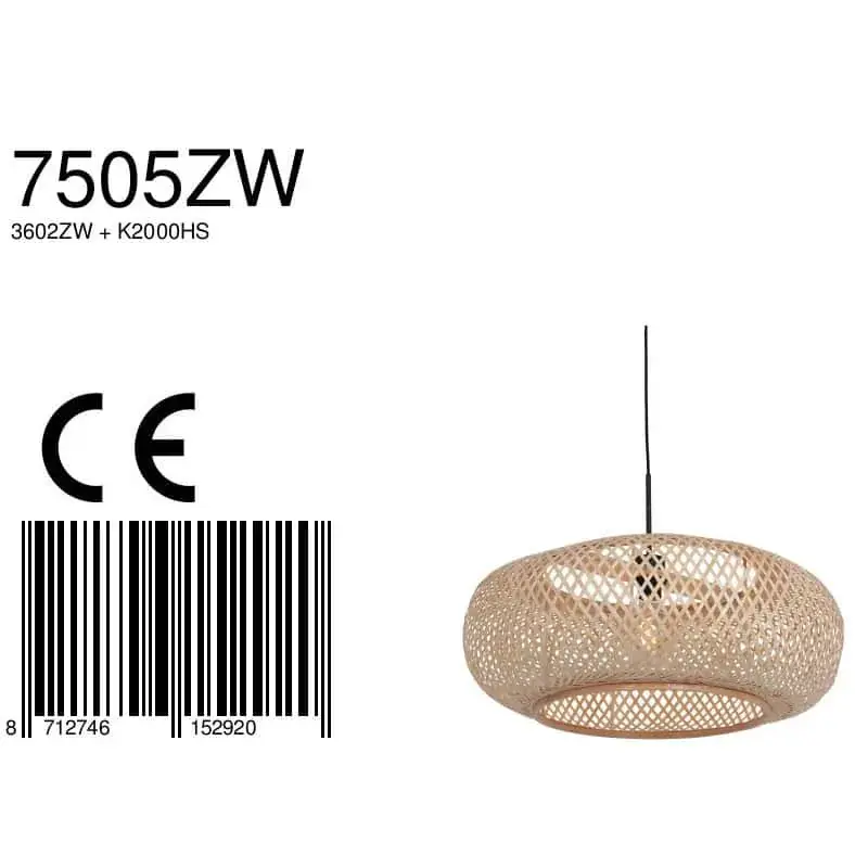 Foto 4 Hanglamp Maze 3602ZW+K2000HS Zwart-Bruin Maze 7505ZW