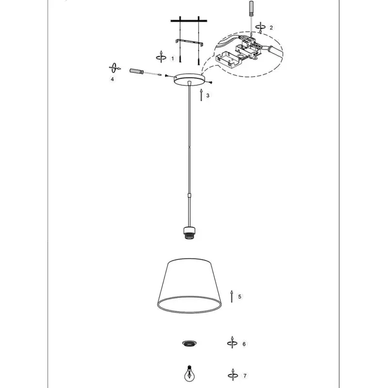 Foto 5 Hanglamp Maze 3602ZW+K2000HS Zwart-Bruin Maze 7505ZW