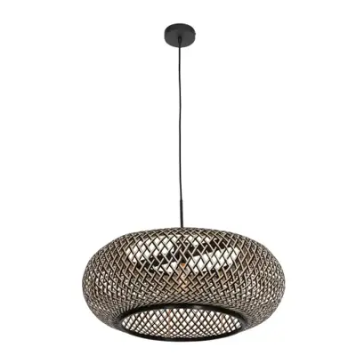 Foto van Hanglamp Maze 3602ZW+K2001HS Zwart-(Zwart-Bruin) Maze 7506ZW