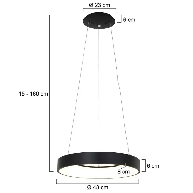 Foto 7 Hanglamp Ringlede 2695ZW Zwart Ringlede 2695ZW
