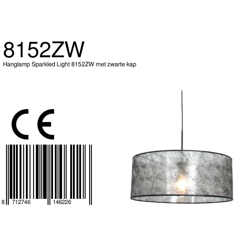 Foto 6 Hanglamp Sparkled Light 3602ZW+K1066NS Zwart-Sizoflor Zilver Sparkled Light 8152ZW