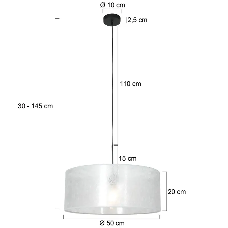 Foto 5 Hanglamp Sparkled Light 3602ZW+K1066PS Zwart-Sizoflor Zilver Sparkled Light 8153ZW