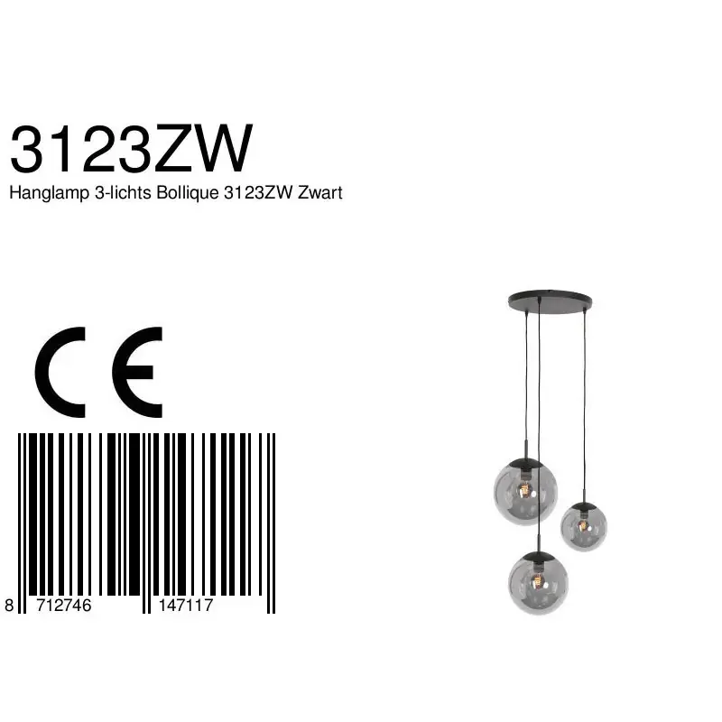 Foto 9 Hanglamp Bollique 3123ZW Zwart Bollique 3123ZW
