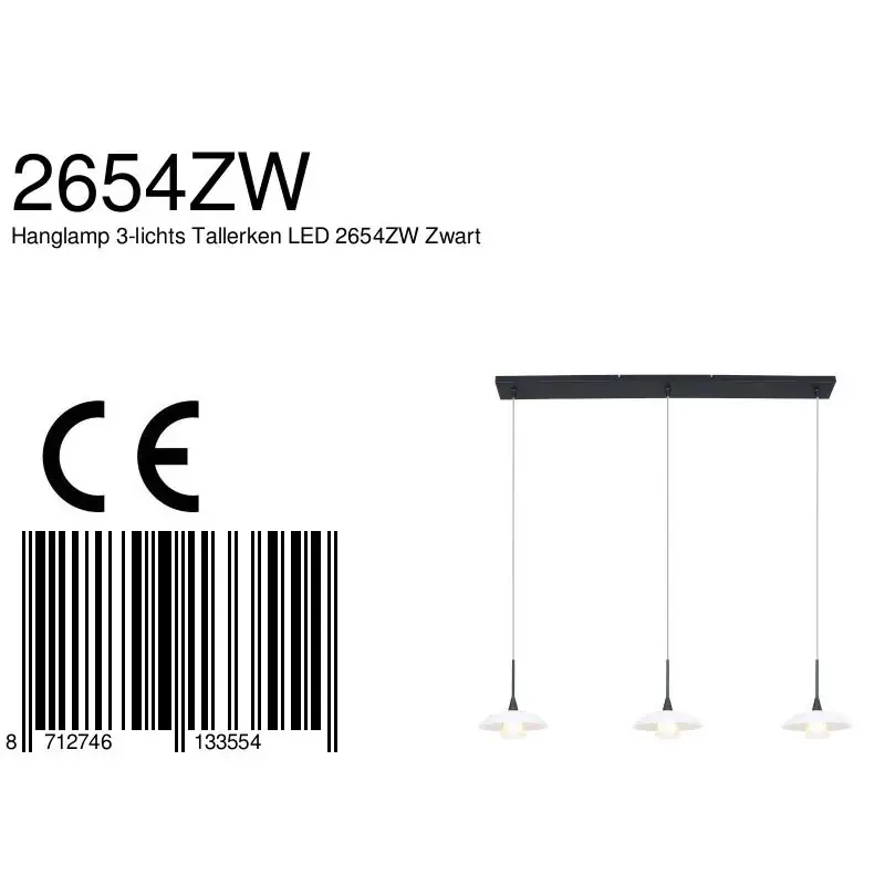 Foto 8 Hanglamp Tallerken 2654ZW Zwart Tallerken 2654ZW