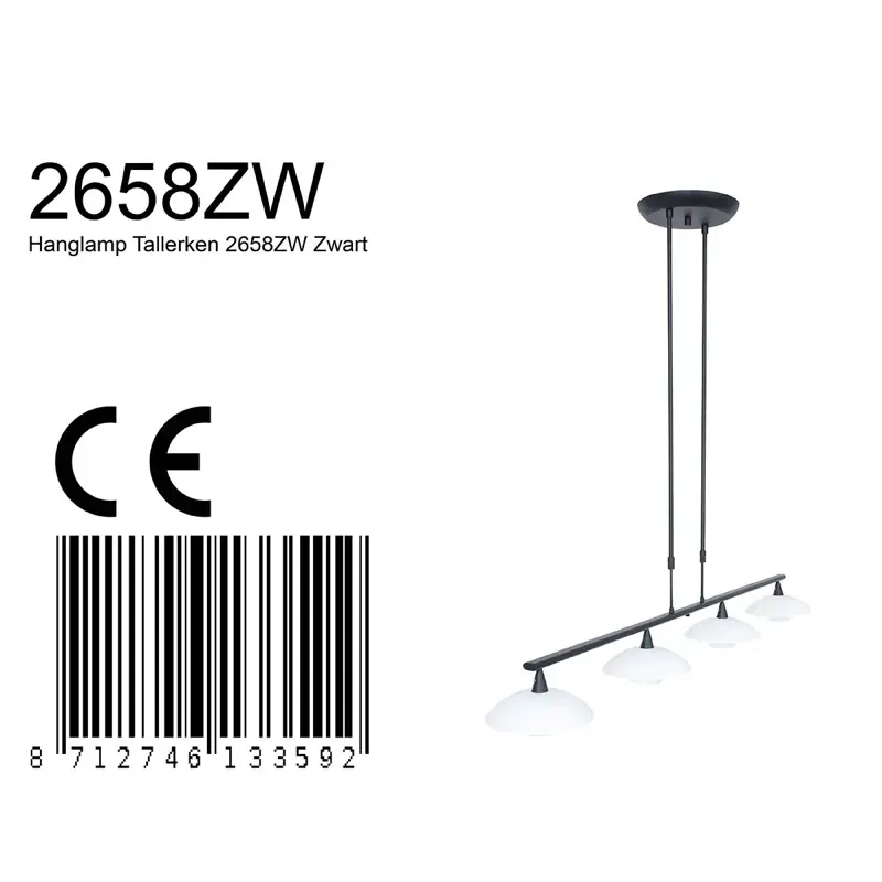 Foto 6 Hanglamp Tallerken 2658ZW Zwart Tallerken 2658ZW
