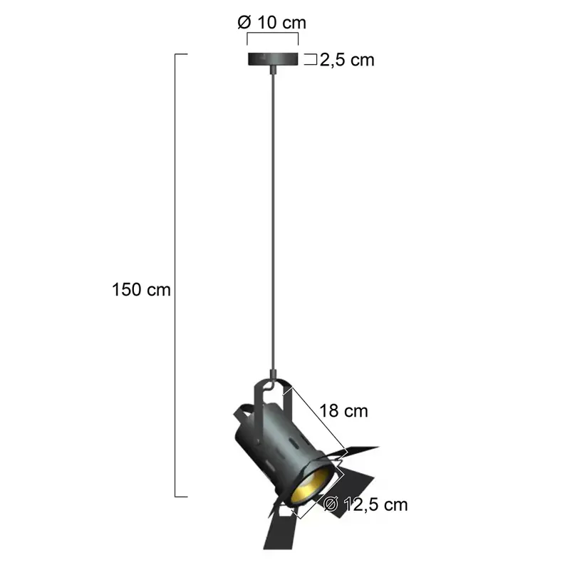 Foto 5 Hanglamp Carré 3379ZW Zwart Carree 3379ZW