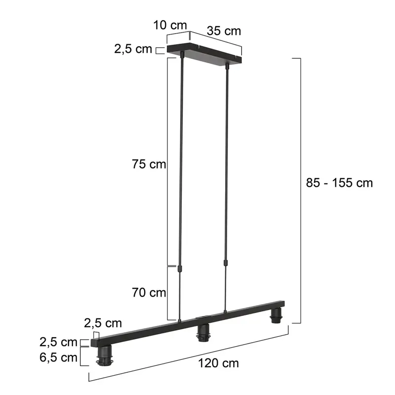 Foto 5 Hanglamp Stang 3457ZW Zwart Stang 3457ZW