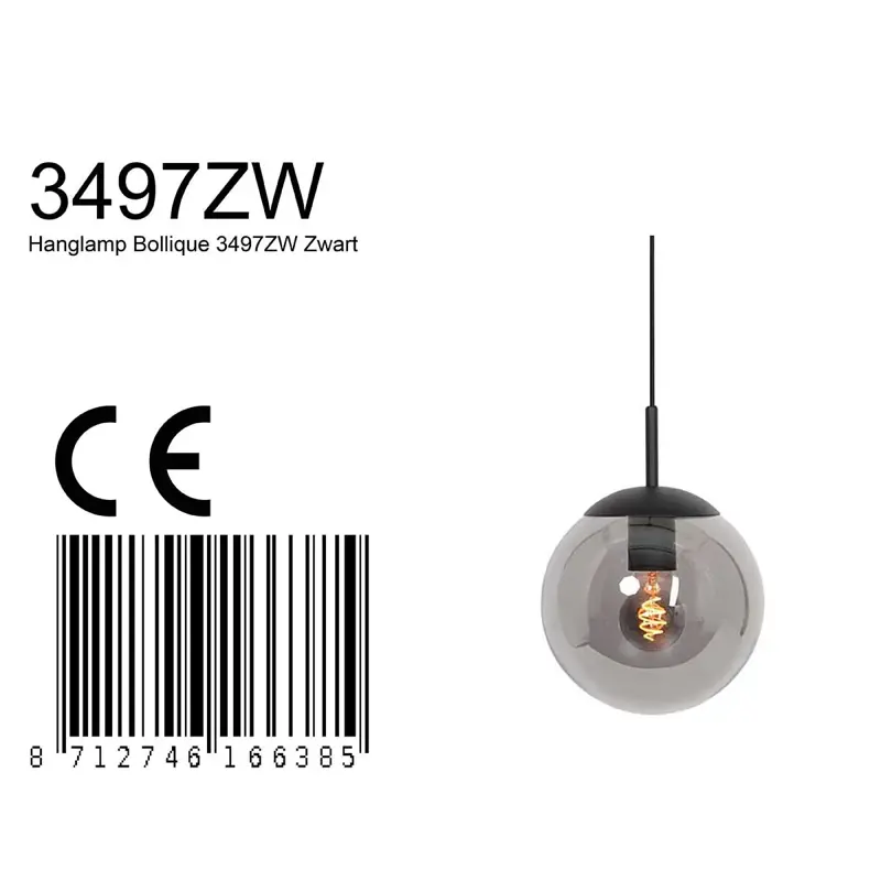 Foto 6 Hanglamp Bollique 3497ZW Zwart Bollique 3497ZW