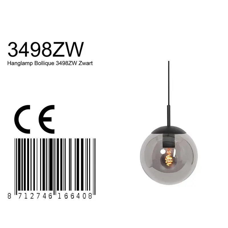 Foto 6 Hanglamp Bollique 3498ZW Zwart Bollique 3498ZW