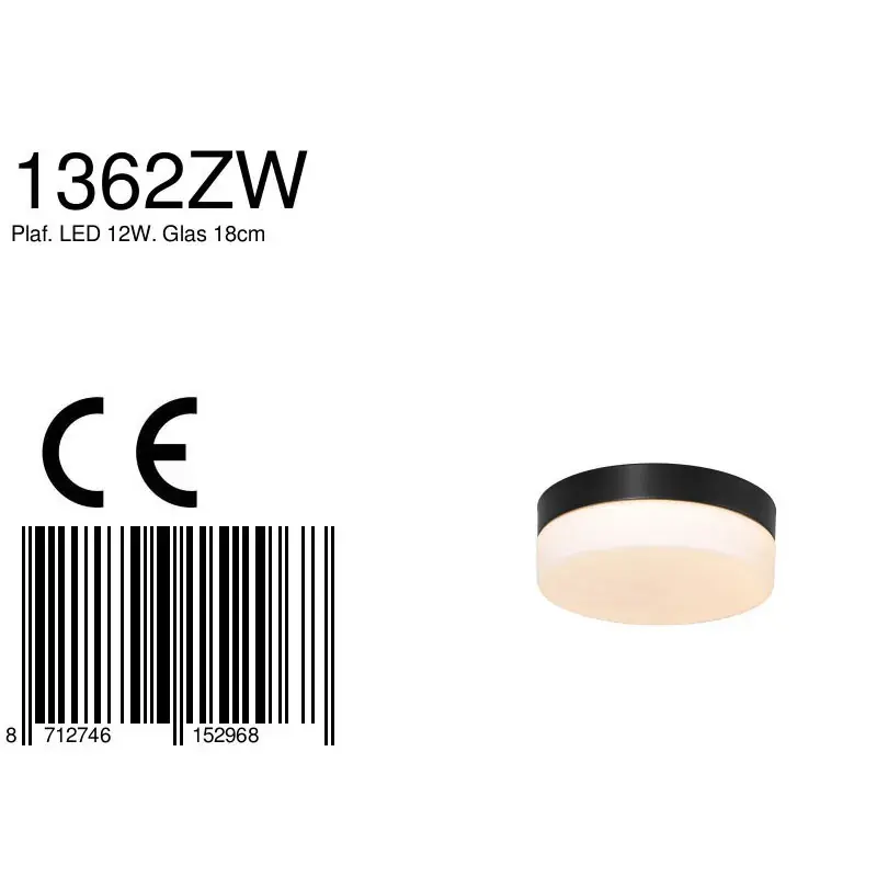 Foto 7 Plafondlamp Ikaro 1362ZW Zwart Ikaro 1362ZW