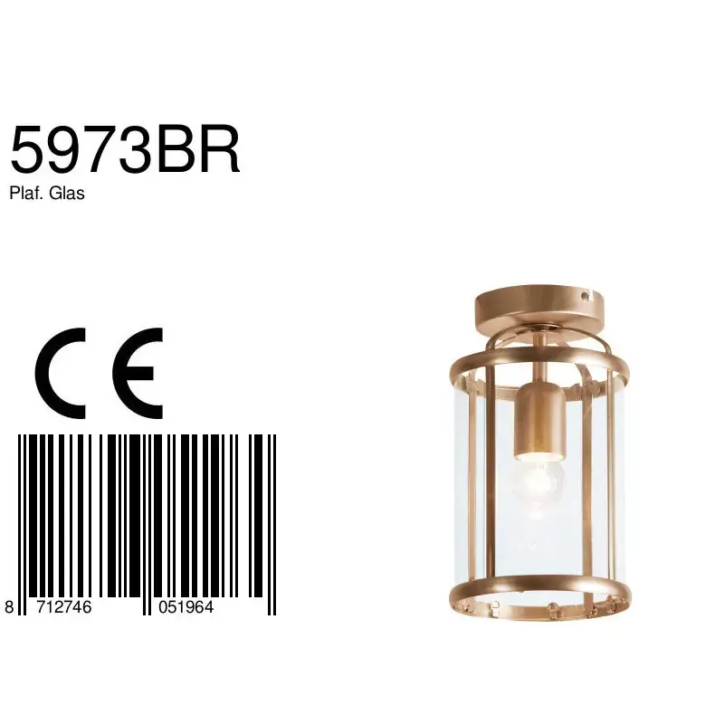 Foto 6 Plafondlamp Pimpernel 5973BR Brons Pimpernel 5973BR