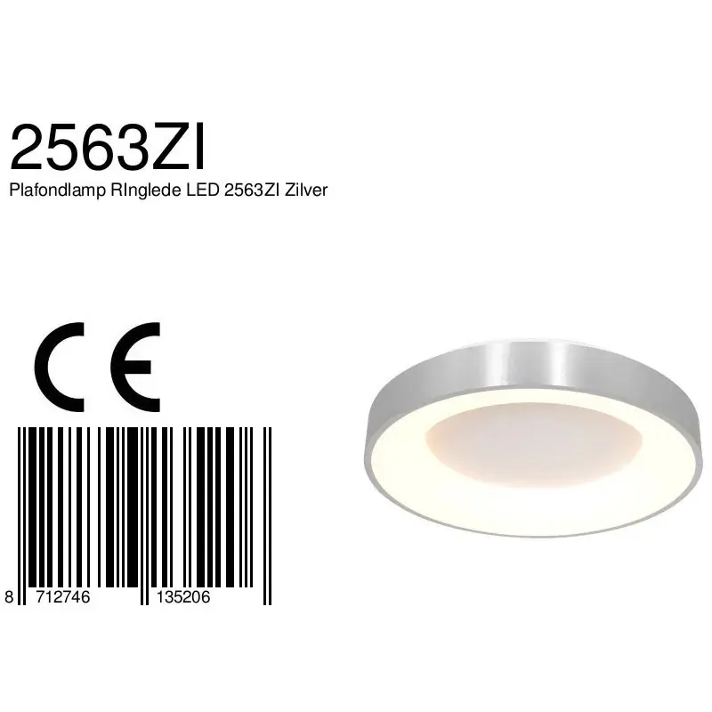 Foto 7 Plafondlamp RInglede 2563ZI Zilver Ø48cm Ringlede 2563ZI